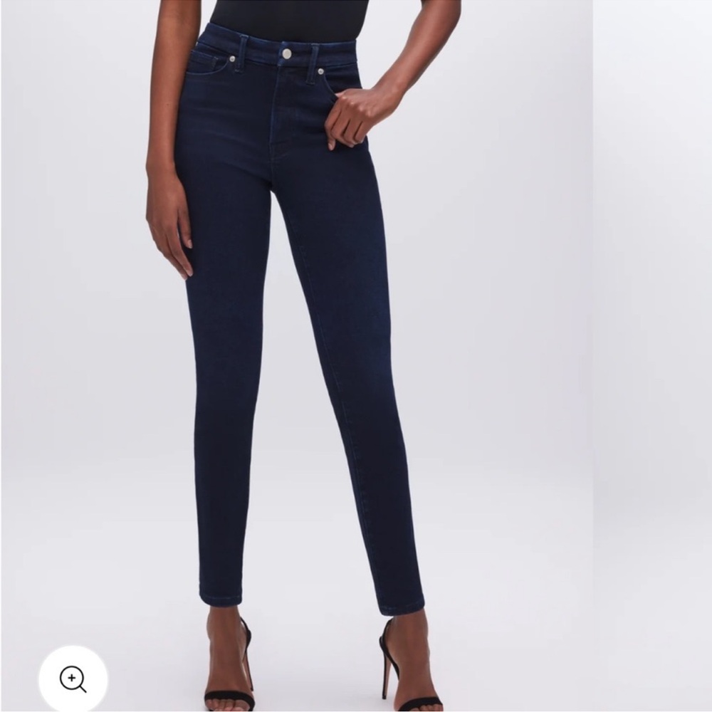 Good American ALWAYS FIT (size 6-12/B) High Rise Dark Blue Jeans - LONG